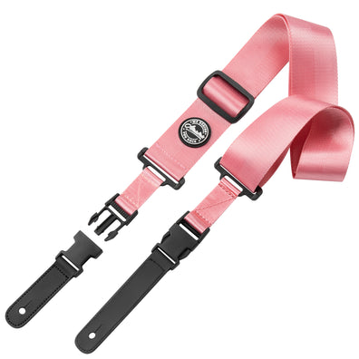 AMUMU Seatbelt Guitar Strap with Clip Pink Nylon -PA01W-PK